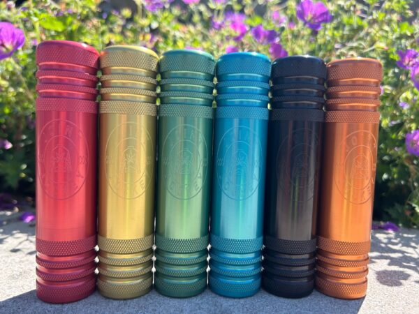 The Day Tripper in each of the six available colors: Rio Red, Goldenrod Gold, Earth Green, Cobalt Blue, Outer Space (black) and Sunset Orange